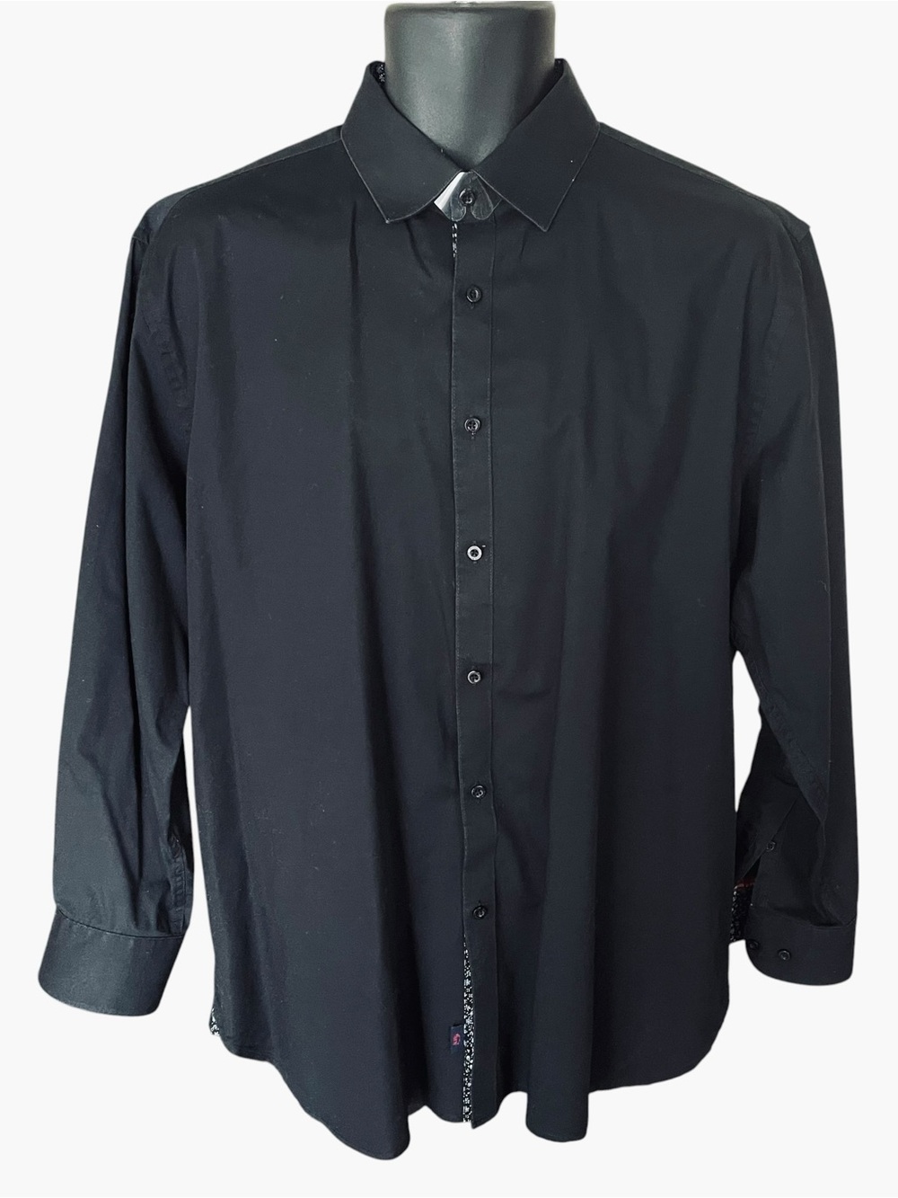 Buffalo David Bitton Black Slim Stretch L/S Button Down Casual Shirt Size Large
